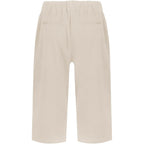 Linen Bermuda Shorts for Women Knee Length Elastic Waisted Summer Casual Side Split Beach Shorts with Pockets