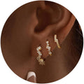 CZ Huggie Earrings for Women, Dainty Gold Earring Stacks 14K Gold Plated Small Huggie Hoop Earrings for Women Trendy Hypoallergenic Cute Unique Gold Earrings Set Fashion Gold Womens Jewelry