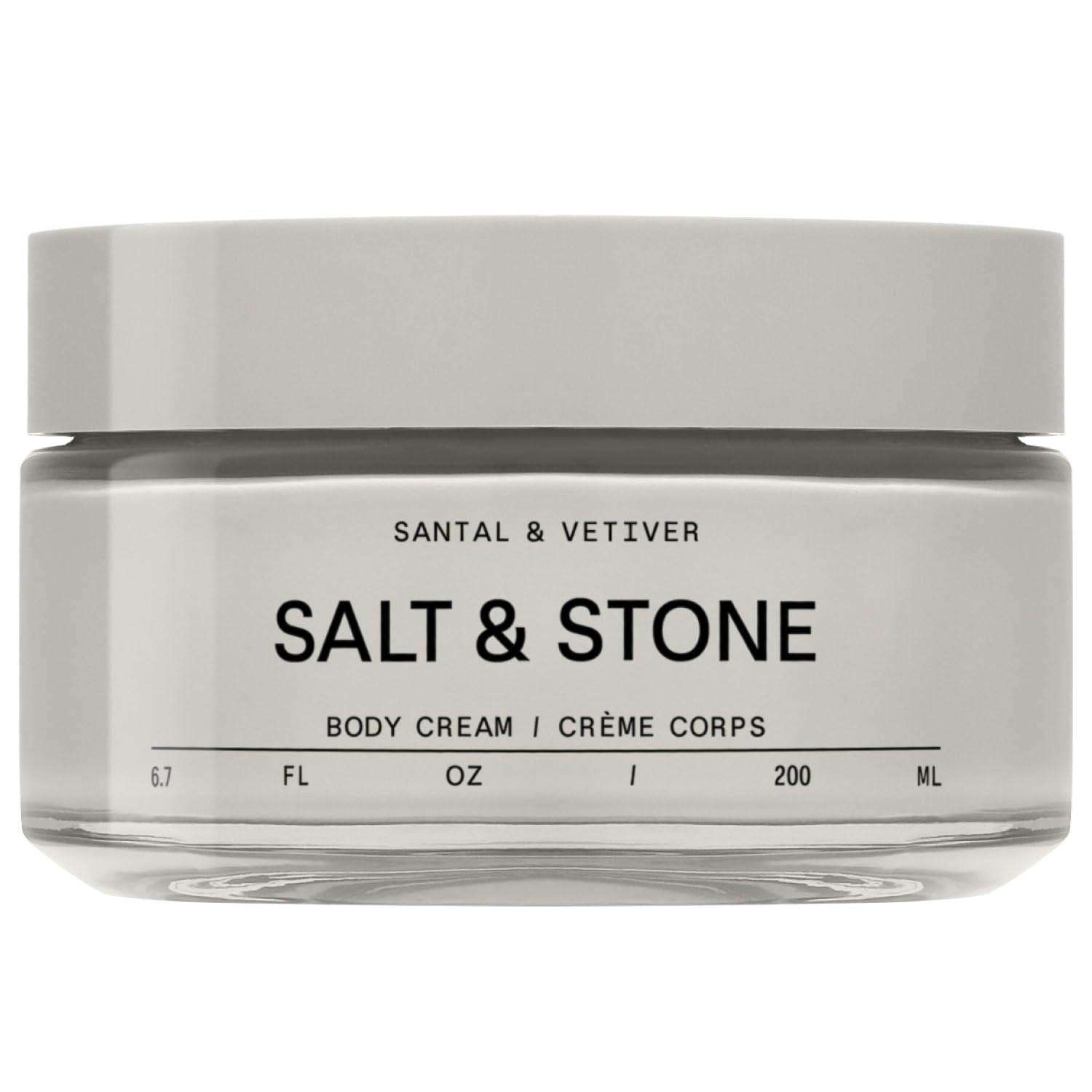 Salt & Stone Body Cream | Hydrating Formula With Seaweed Extracts, Spirulina & Squalane | Deep Hydration, Skin Barrier Support & Healthy Glow | For All Skin Types | Santal & Vetiver 6.7 Fl Oz