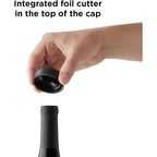 Rabbit Automatic Electric Corkscrew Wine Opener, Cordless Rechargeable, One-Touch Operation, Sleek Shiny Black Finish, Easy To Use For Wine Lovers