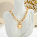 CLASSYZINT Mothers Day Gifts for Women 18K Gold Plated Coin Lion Head Pendant Necklace Chunky Paperclip Choker Necklace For Gifts On Birthday Holidays For Women
