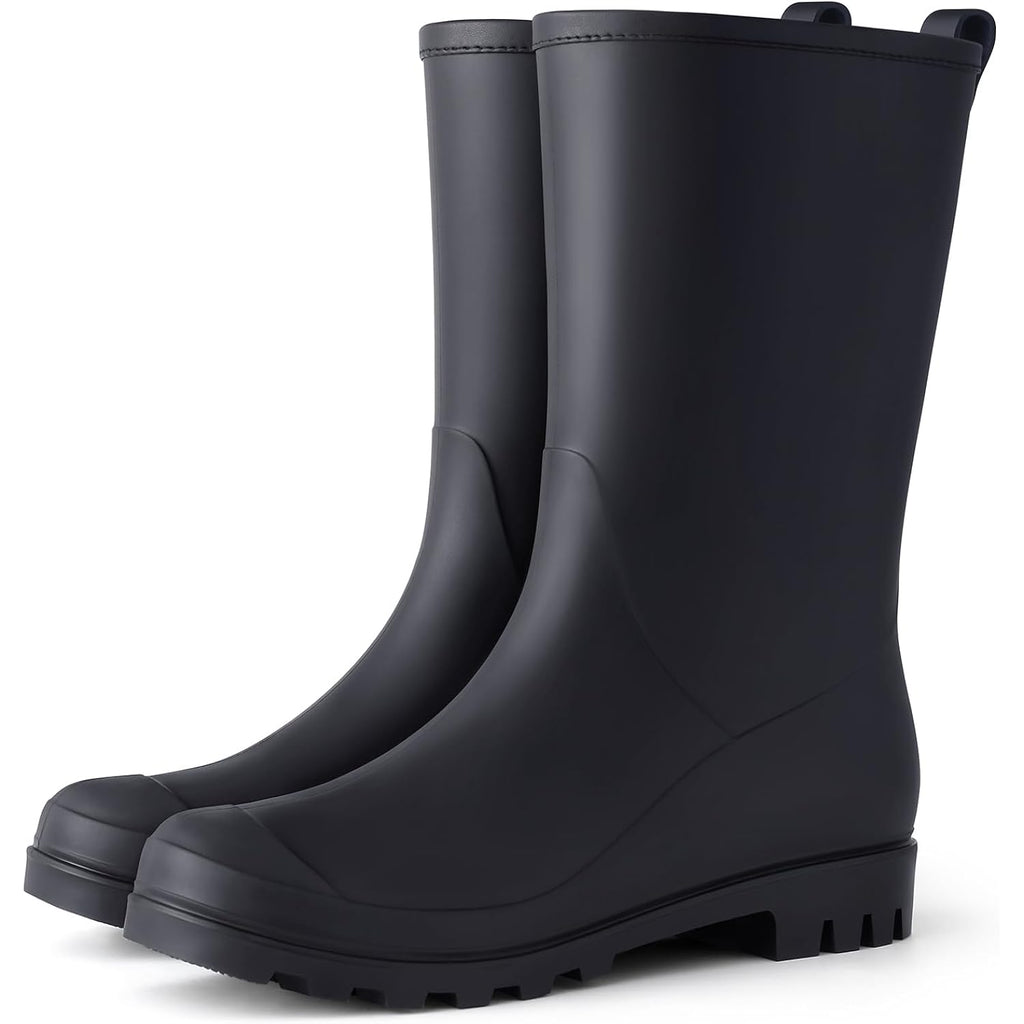 Asgard Women'S Mid Calf Rain Boots Waterproof Garden Shoes Slip On Rubber Boots