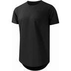 Mens T Shirts Casual Hipster Hip Hop Longline Crewneck Tee Shirts