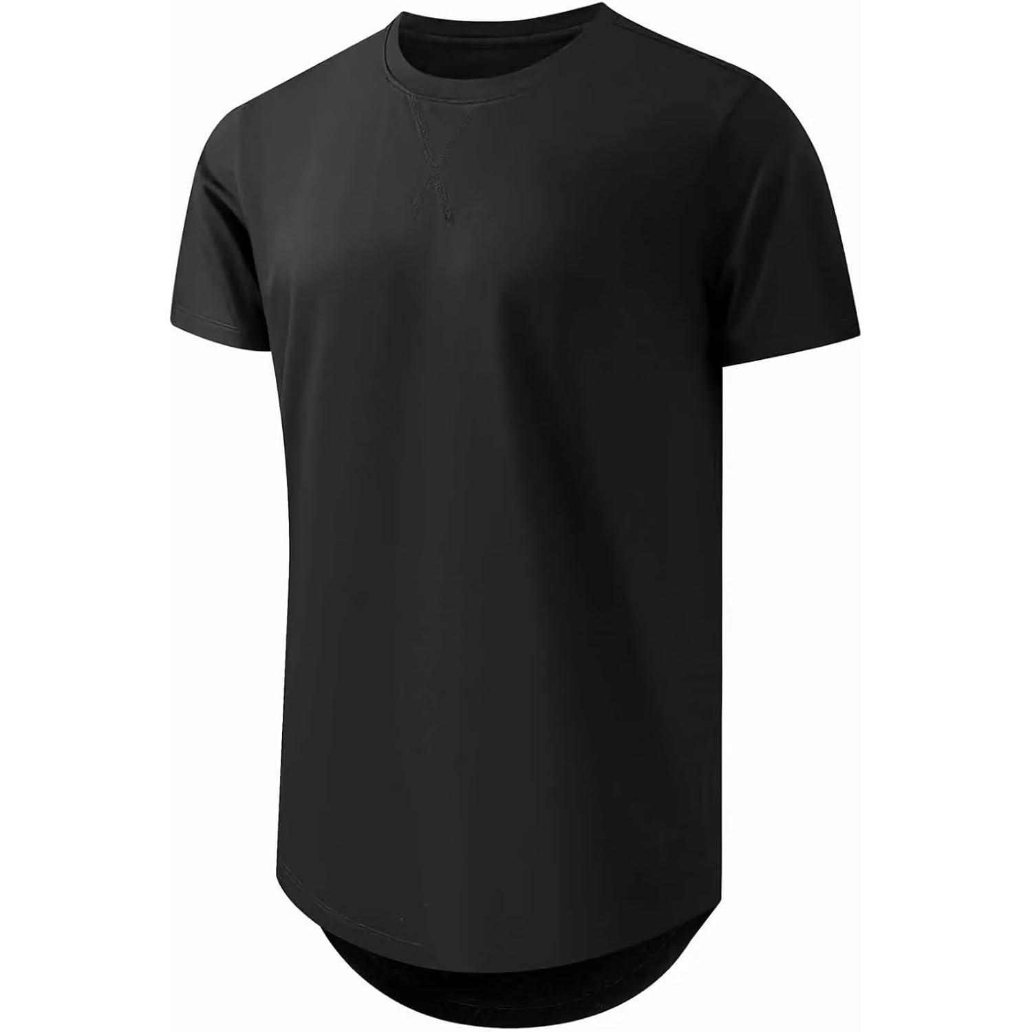 Mens T Shirts Casual Hipster Hip Hop Longline Crewneck Tee Shirts