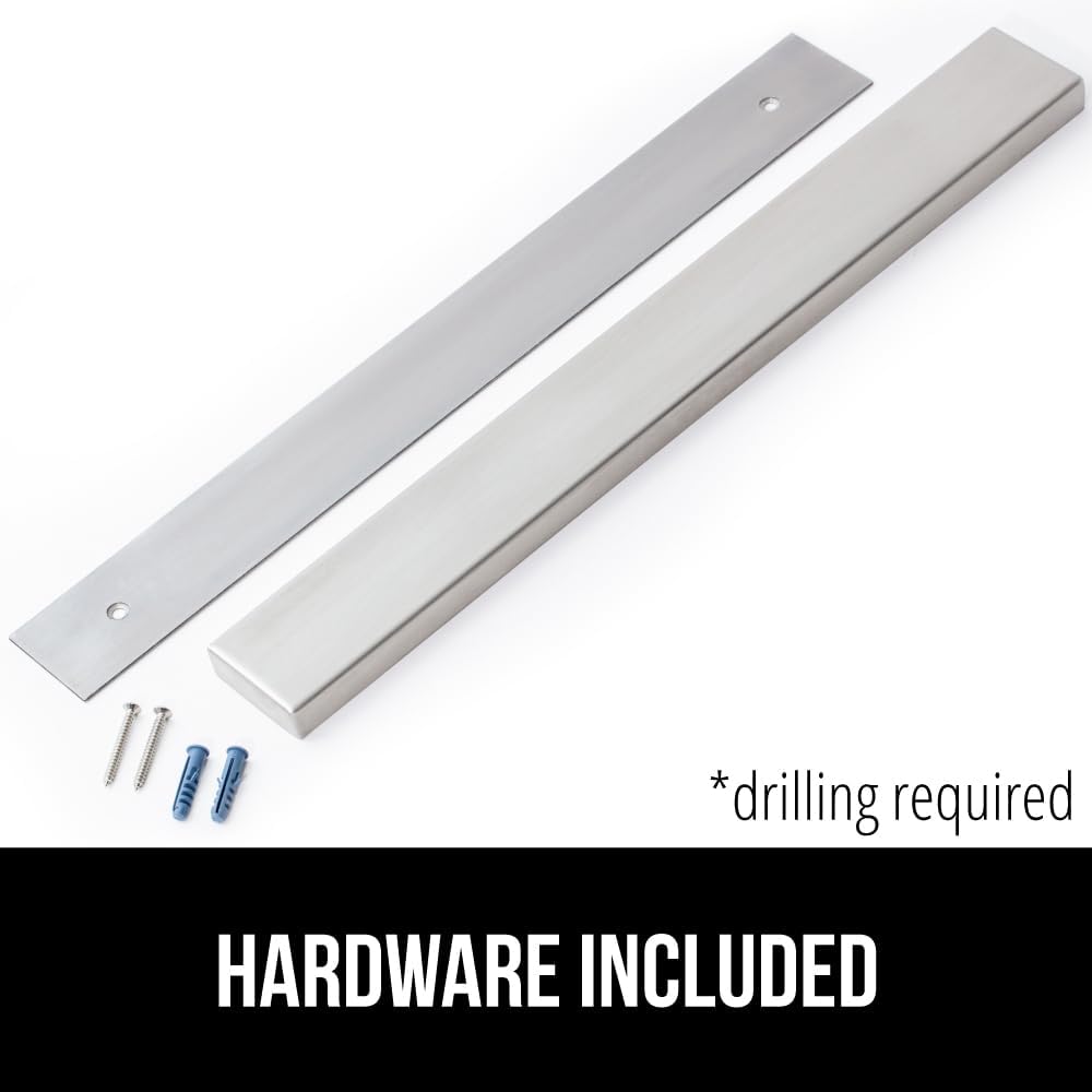 Gorilla Grip 304 Stainless Steel Heavy Duty Magnetic Knife Holder, Secure Wall Mounted Bar For Knives, Tools, Holds Up To 6 Lbs, Kitchen Organizer, 10 Inch Strip, Easy Installation, Screws Included