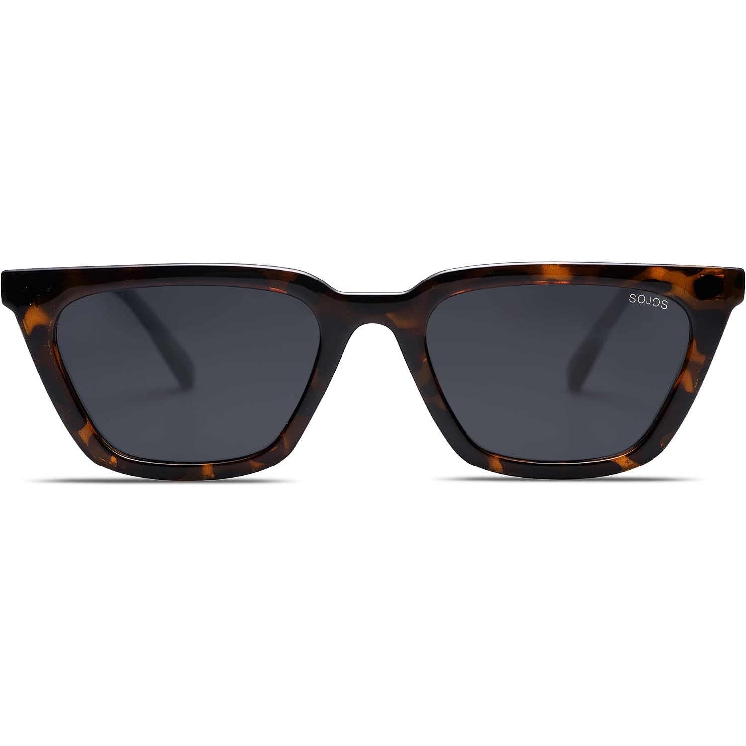 SOJOS Polarized Narrow Square Cateye Sunglasses for Women Retro Trendy Driving Glasses SJ2169 Tortoise/Grey