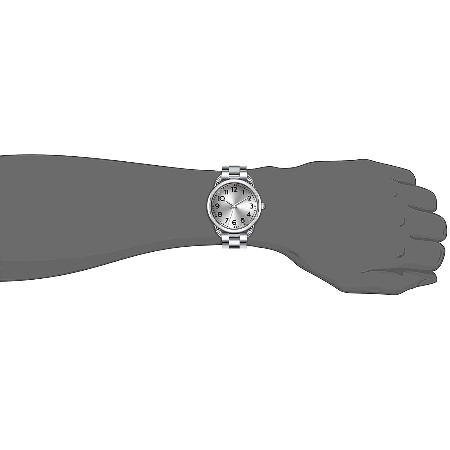 Bisley Women Watch Stainless Steel Bracelet with Magnetic Clasp Arabic Numbers Easy to Read Watch