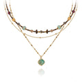boho layered Original design Retro style multi-layer beaded necklace Fashion women's gold-plated necklace M3396