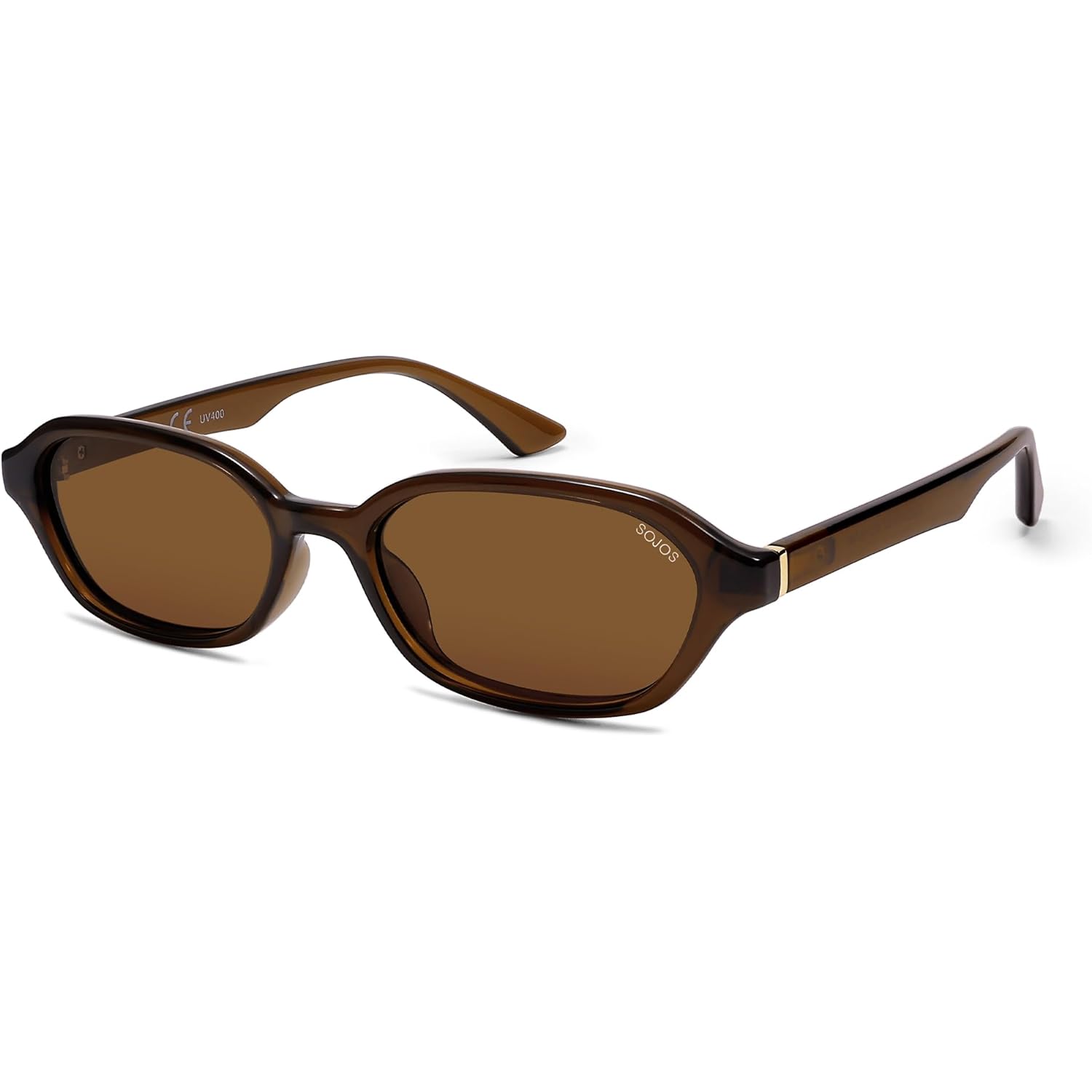 SOJOS Retro Rectangle Polarized Sunglasses for Women Men Trendy Hexagon Narrow Chic Y2K Sunnies SJ2629