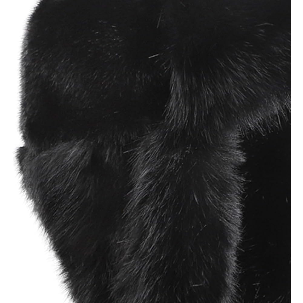 Women Faux Fur Trapper Hat with Pompoms Warm Classic Ear Flaps Hat Fuzzy Bobble Cap Warm Outdoor Ski Snow Cap
