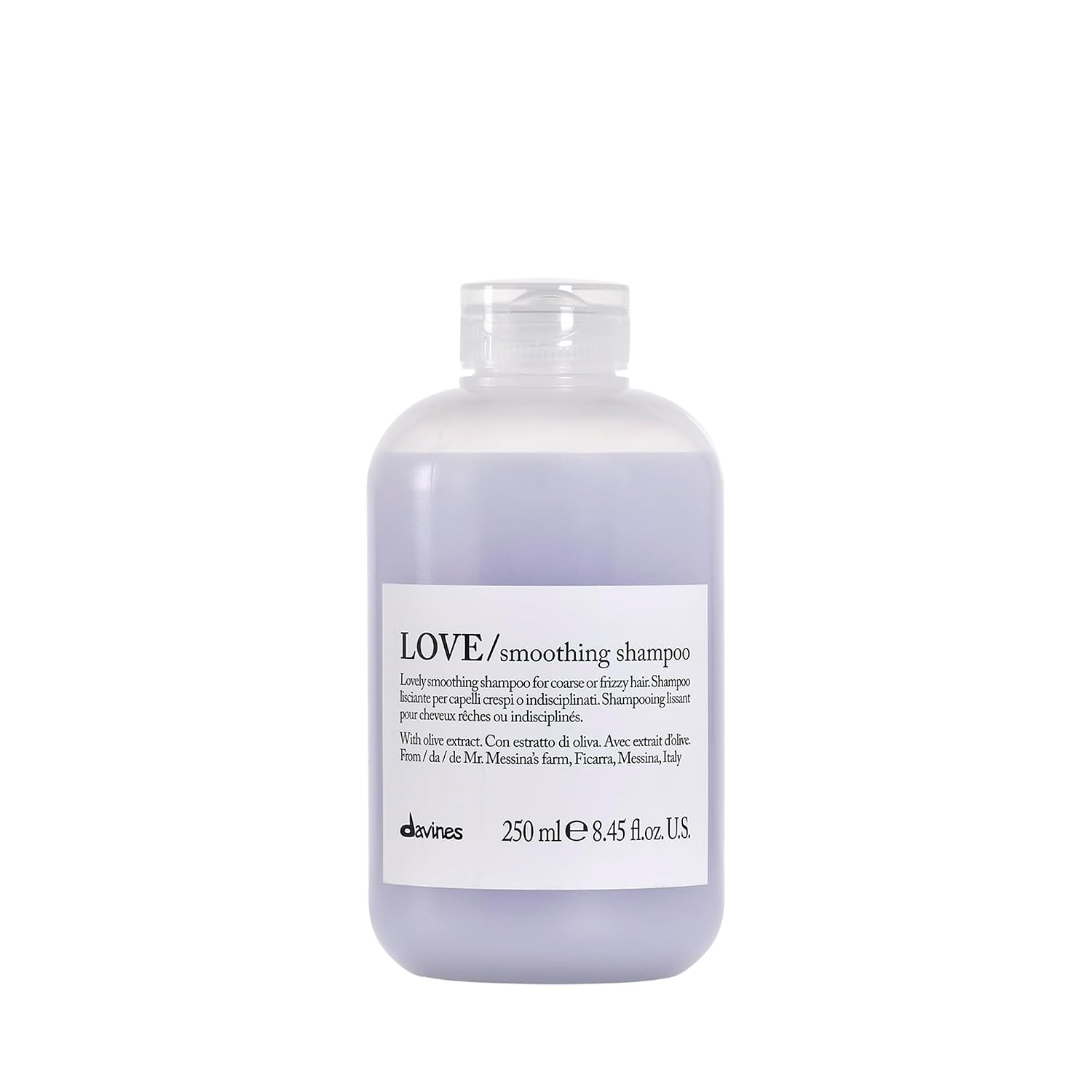 Davines Love/Smoothing Shampoo, Gentle Anti-Frizz Cleanser For Frizzy, Coarse Or Unruly Hair - Promotes Straightening & Shine - Apple Pulp Formula For Soft, Tamed & Sleek Strands