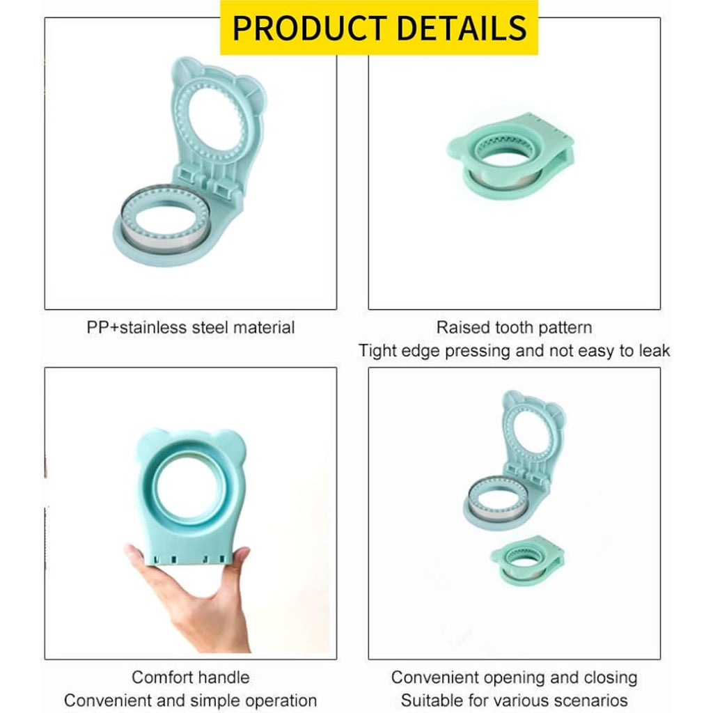 CHICHAUS Uncrustable Sandwich Maker, Sandwich Pocket Circle Shape Cutter & Sealer for Kids Breakfast and Lunchboxes, Light Blue, 3.7Inch