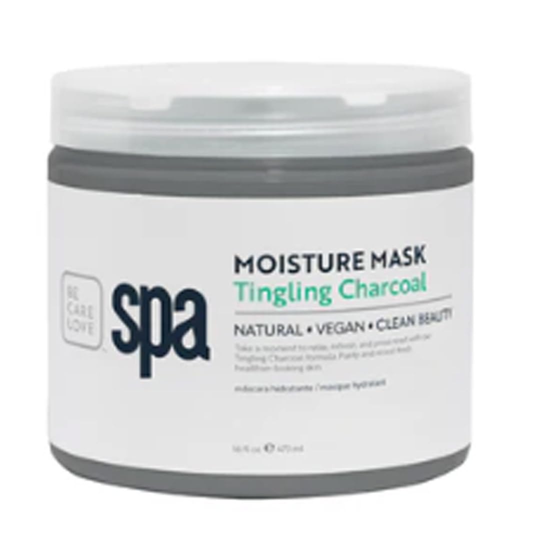 BCL SPA Tingling Charcoal Moisture Mask, hand mask, foot mask, body mask, shea butter, Argan, Coconut & Olive oils, Aloe Vera skin care spa treatment for women at home or professional spa 16 fl oz