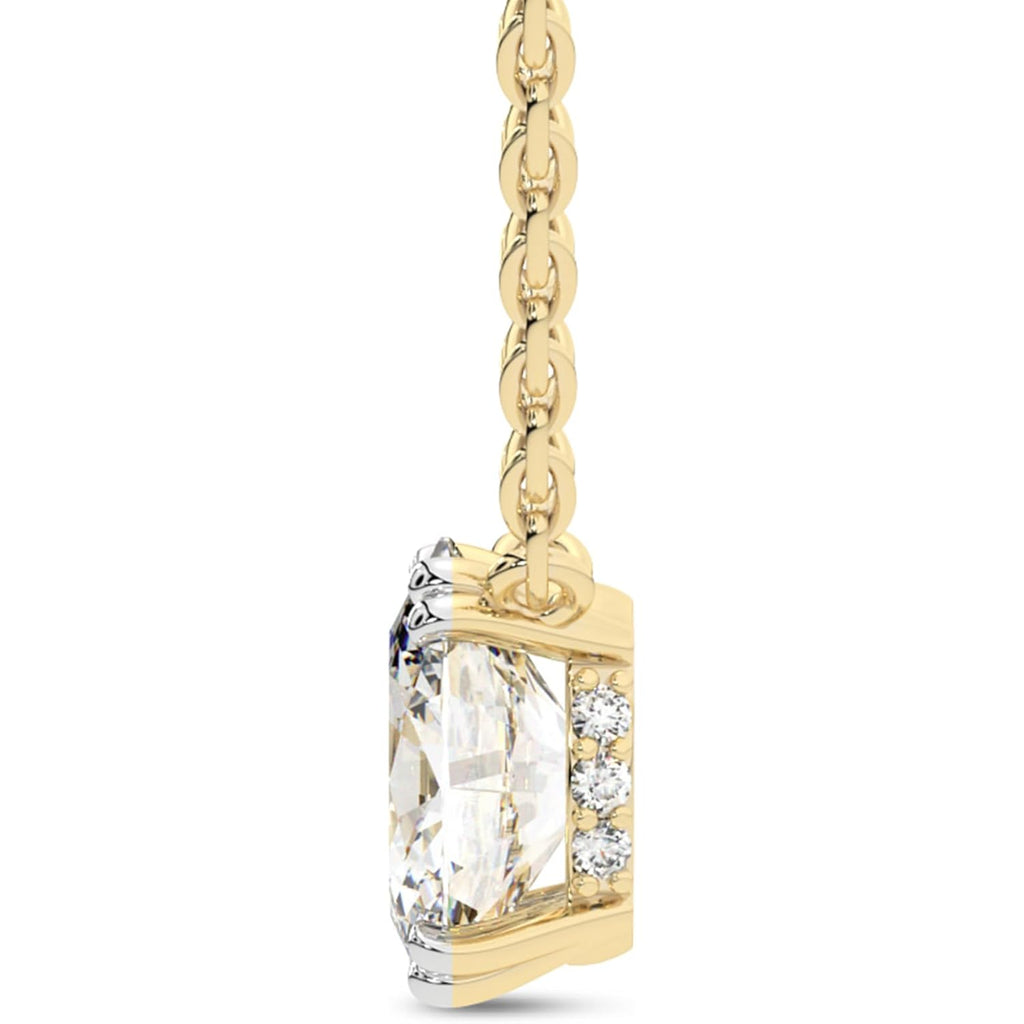 FRIENDLY DIAMONDS Lab Diamond Pendant Necklace For Women | 1 Carat - 6 Carat IGI Certified Lab Grown Diamond | Solitaire Diamond Pendant | 10K Gold - 14K Gold & Platinum FG-VS Quality Gift For Her