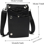 Scissor Bag, Faux Leather Salon Barber Professional Scissors Holster Hair Stylist Tools Bag With Waist Shoulder Belt