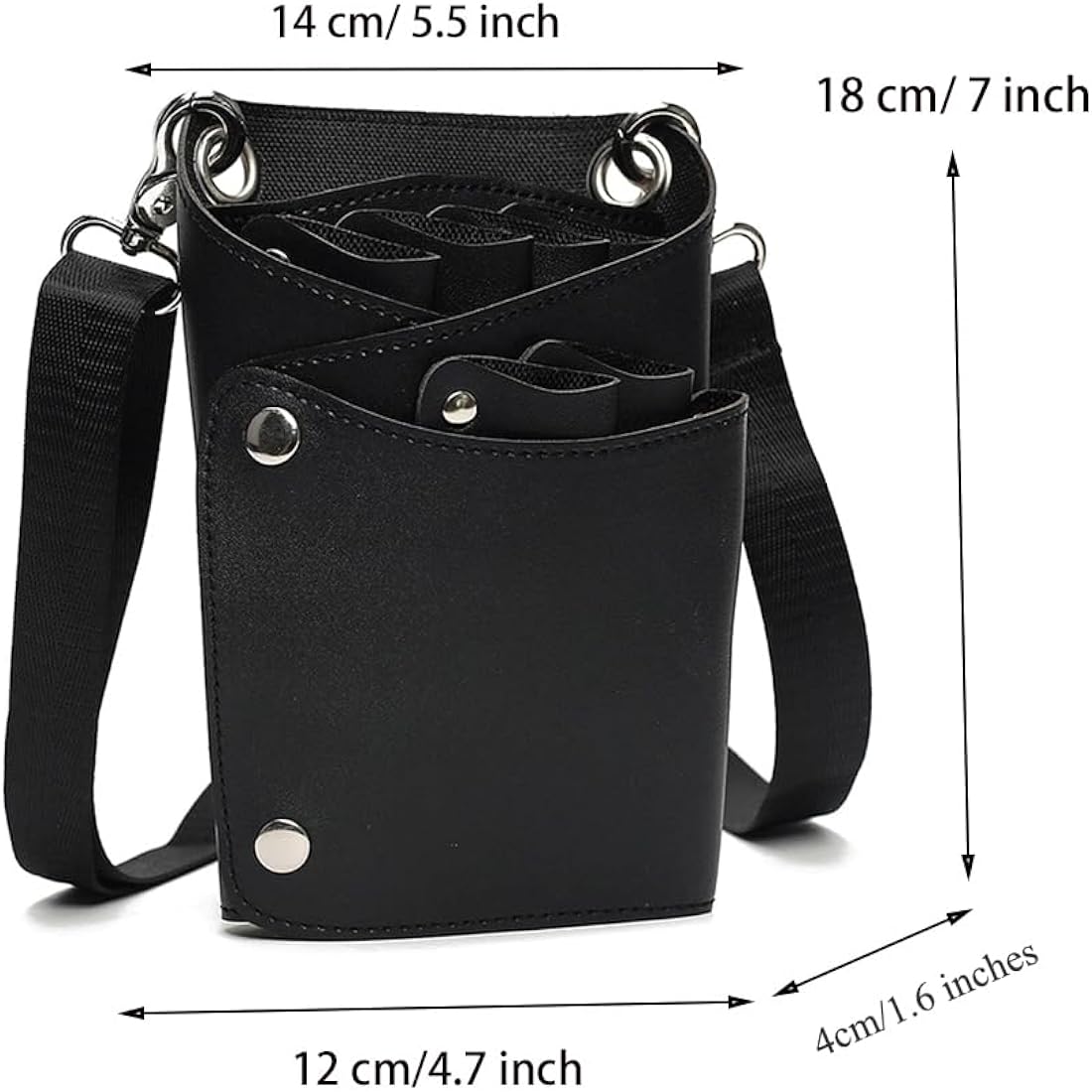Scissor Bag, Faux Leather Salon Barber Professional Scissors Holster Hair Stylist Tools Bag With Waist Shoulder Belt