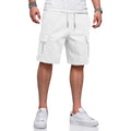 Hungson Mens Cargo Shorts Drawstring Classic Chino Stretch 9" Inseam Short With 6 Pockets