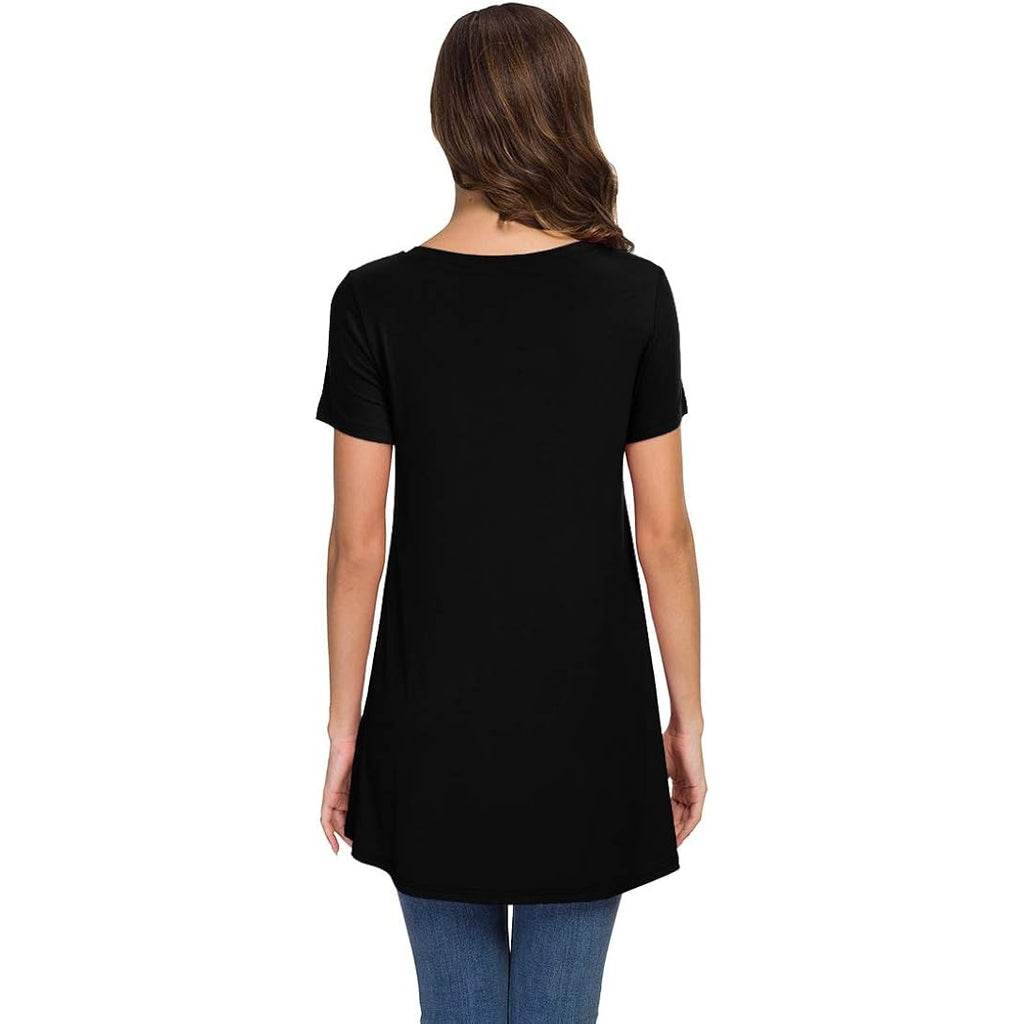 Women's Summer Casual Short Sleeve V-Neck T-Shirt Tunic Tops Blouse Shirts