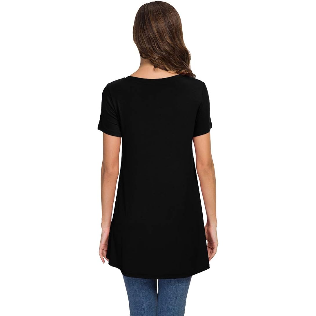 Women's Summer Casual Short Sleeve V-Neck T-Shirt Tunic Tops Blouse Shirts