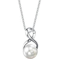 The Pearl Source 9.0-9.5mm Freshwater Pearl Pendant Necklace for Women - Cultured Pearl Necklace with Infinity Design | 14K Gold Plated 925 Sterling Silver Necklace with 16"-20" Adjustable Chain