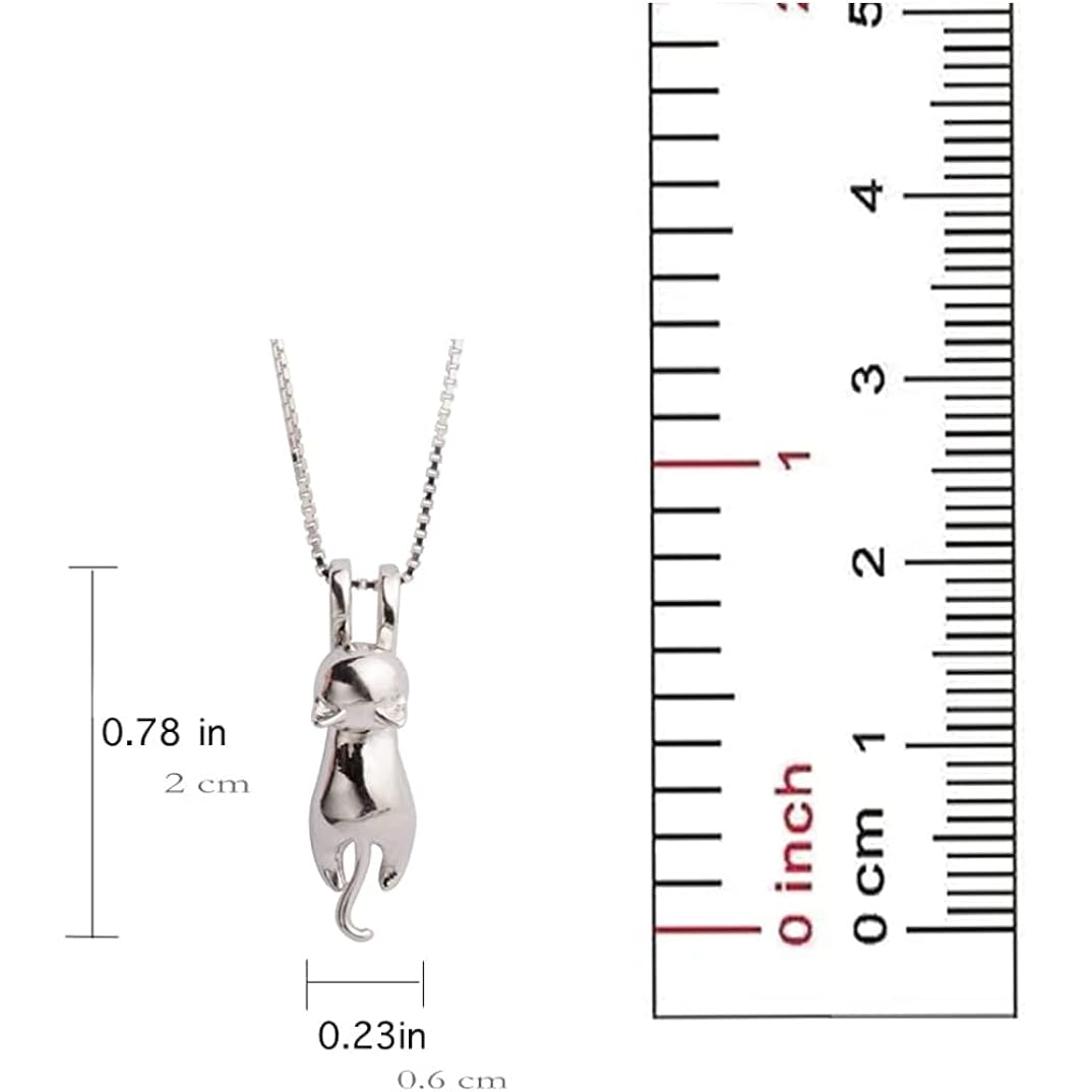S.Leaf 925 Sterling Silver Cat Necklace Jewelry for Women Trendy Dainty Charm Pendant Necklaces Best Friend Birthday Gifts for Her Sister Mom Wife Womens