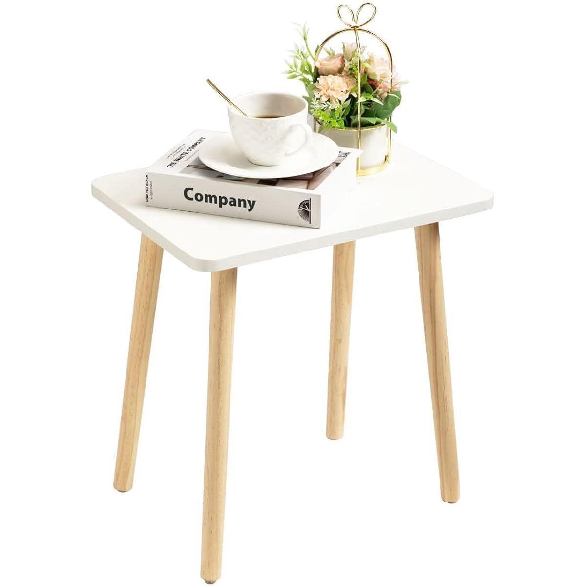 Small Side Table, Modern Wood Mini Coffee Table, Easy Assembly Compact End Table For Living Room Bedroom Sofa, Minimalist White Accent Furniture For Small Spaces