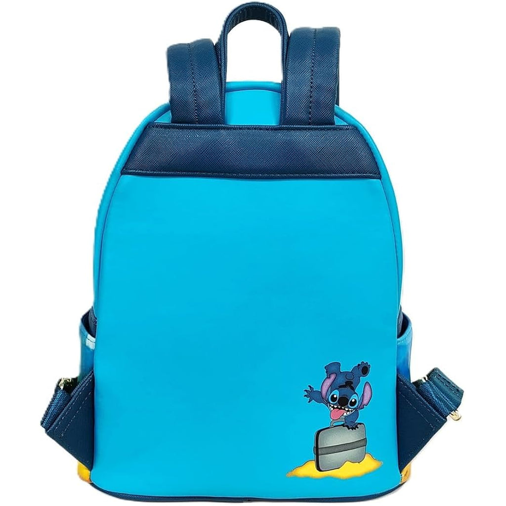 Loungefly Disney Lilo And Stitch Mini Backpack Cobra Bubbles Beach Scene Double Strap Shoulder Bag Purse