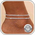 Kenivira Sterling Silver Ankle Bracelets for Women,Gold Dainty Layered Waterproof Anklet for Women, Anklet Set Stackable Beach Gift Adjustable Size