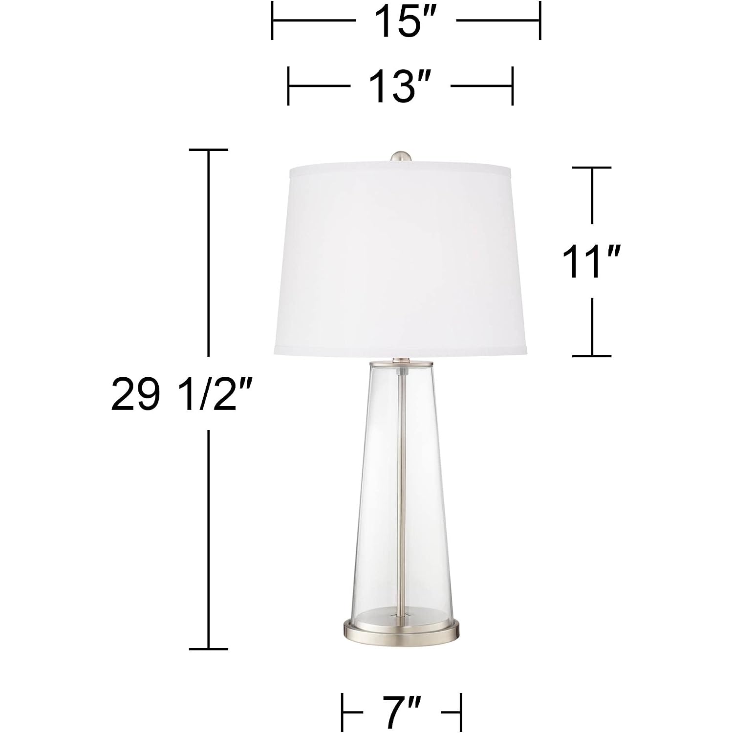 Leo 29 1/2" Tall Table Lamps Set Of 2 Gauntlet Gray Glass Modern | Living Room Bedroom Bedside Nightstand House Office Home Reading Kitchen Entryway Console White Shade End
