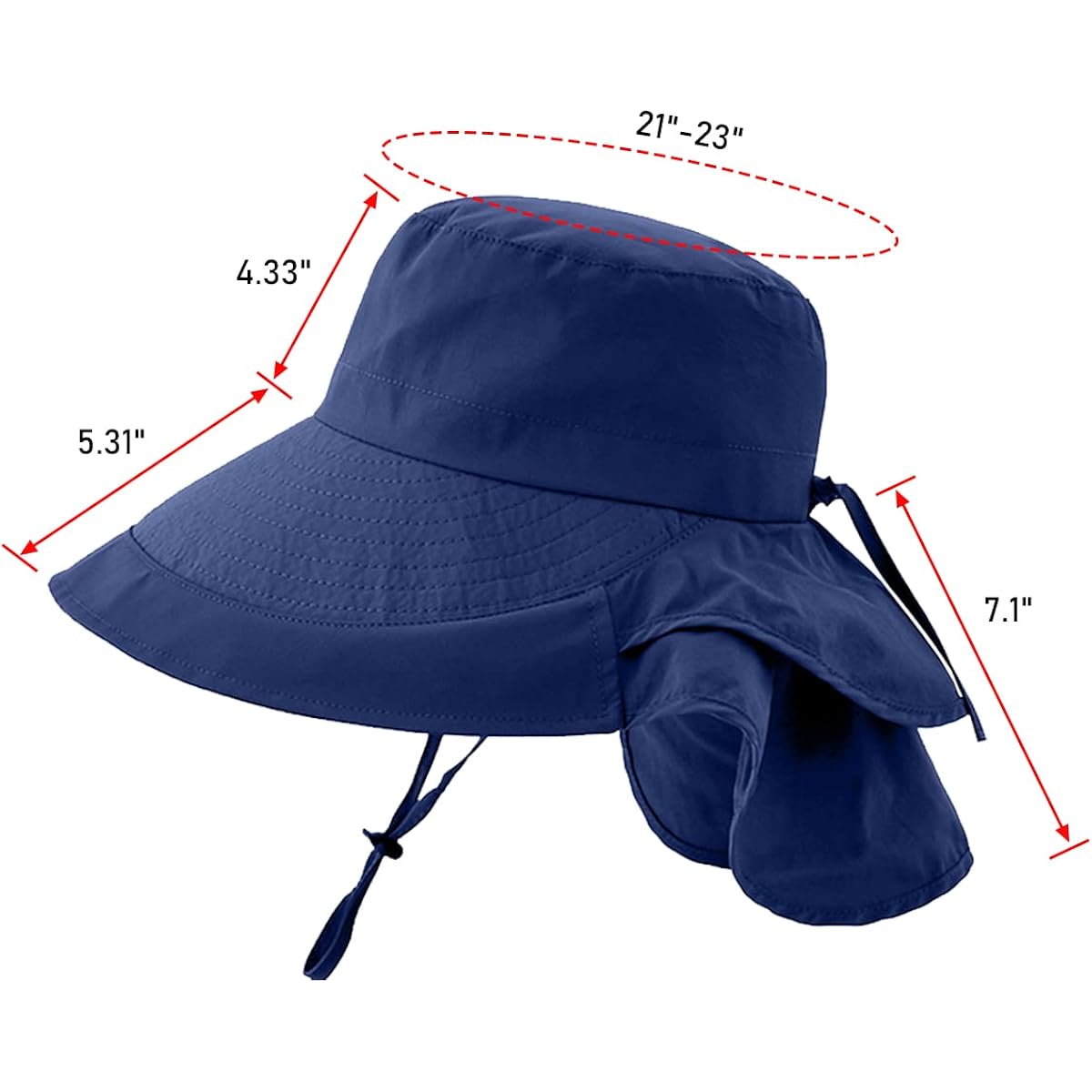 Womens Sun Hat Upf 50+ Wide Brim And Ponytail Hole, Hiking Safari Hat With Neck Flap…