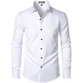 Zeroyaa Men'S Long Sleeve Dress Shirt Modern Slim Fit Wrinkle-Free Casual Business Button Up Shirts