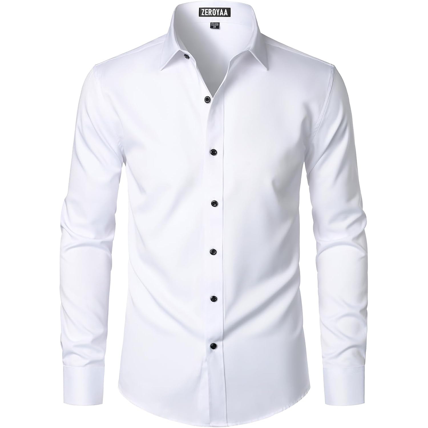 Zeroyaa Men'S Long Sleeve Dress Shirt Modern Slim Fit Wrinkle-Free Casual Business Button Up Shirts