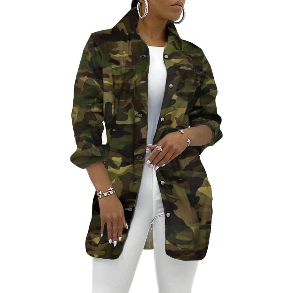 Senight Women'S Jean Jacket Long Sleeve Classic Distressed Fray Hem Tassels Denim Trucker Jackets