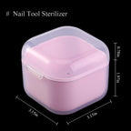1Pcs Nail Tool Sterilizer, Nail Drill Bits Cleaning Box Disinfection Container For Nail Art Accessories Manicure Sterilization Tray Salon Supplies Sterilizer Cup With Drain Basket (pink)
