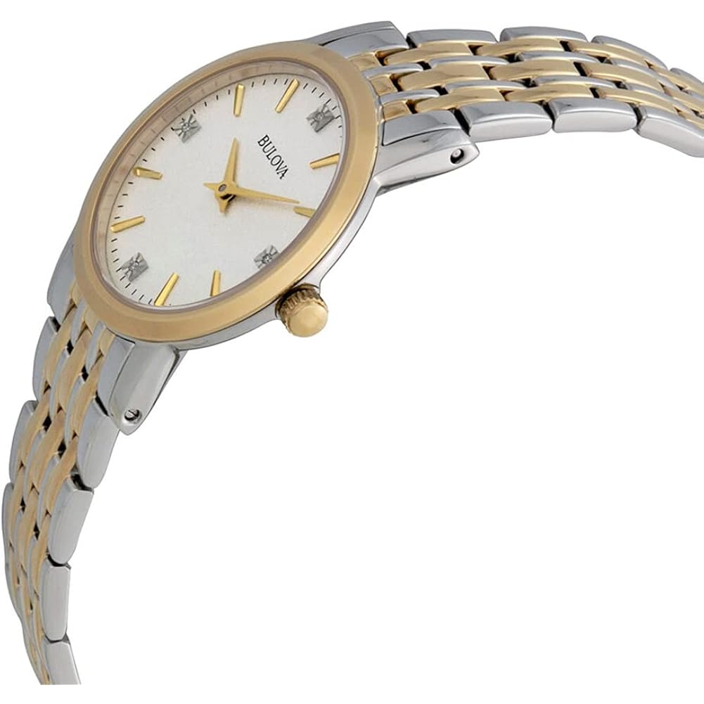 Bulova Classic Quartz Ladies Watch, Stainless Steel Diamond