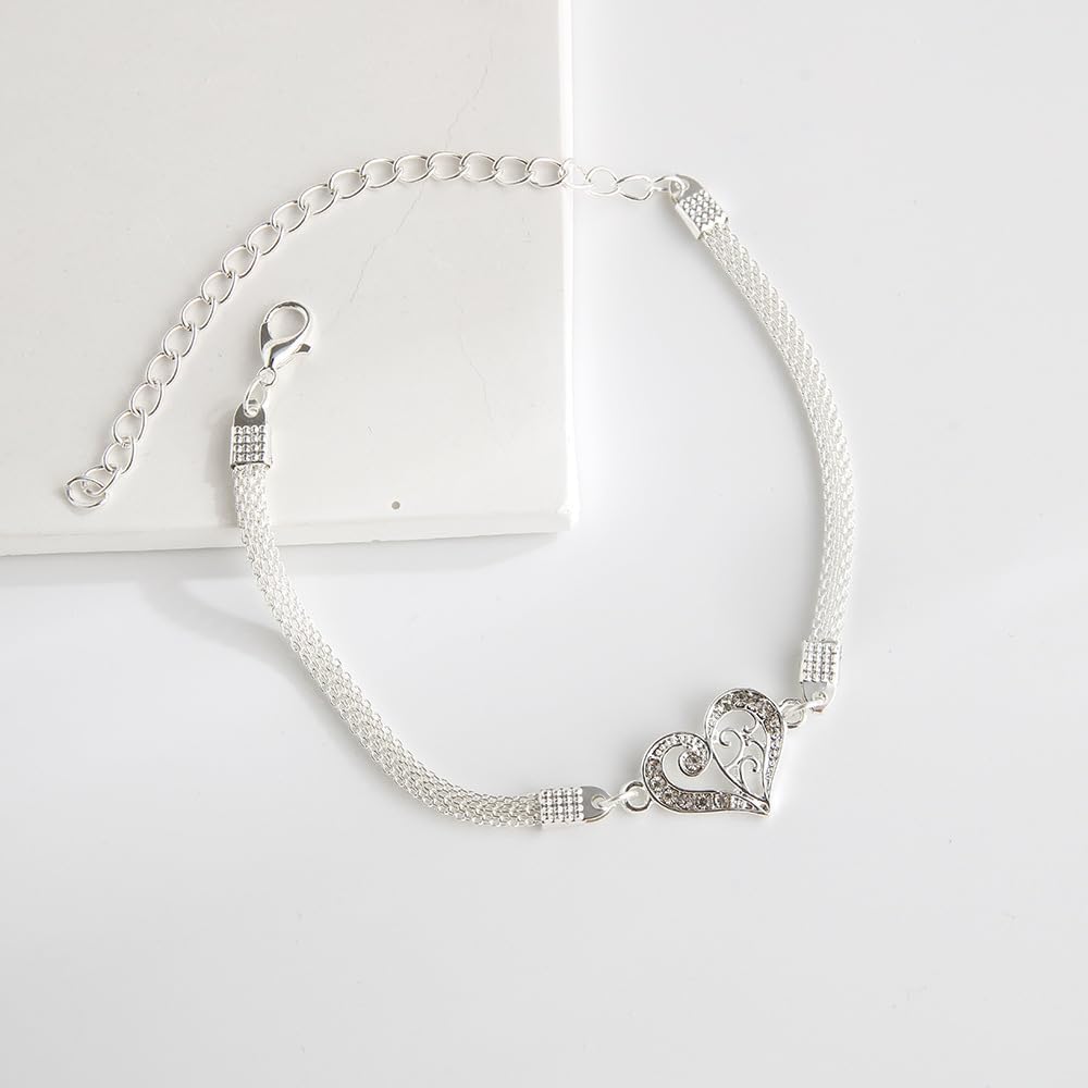Ankle Bracelets for Women Waterproof Sparkly Anklets Tennis Rhinestone Anklets for Women Starfish Infinity Heart Cross Anklet Bracelet Beach Jewelry