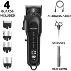 Supreme Trimmer Pro Clipper Lite | 210 Min Run Time Professional Hair Cutting Tool Set + Hair Comb, Scissors & Fade Blade | STC5000