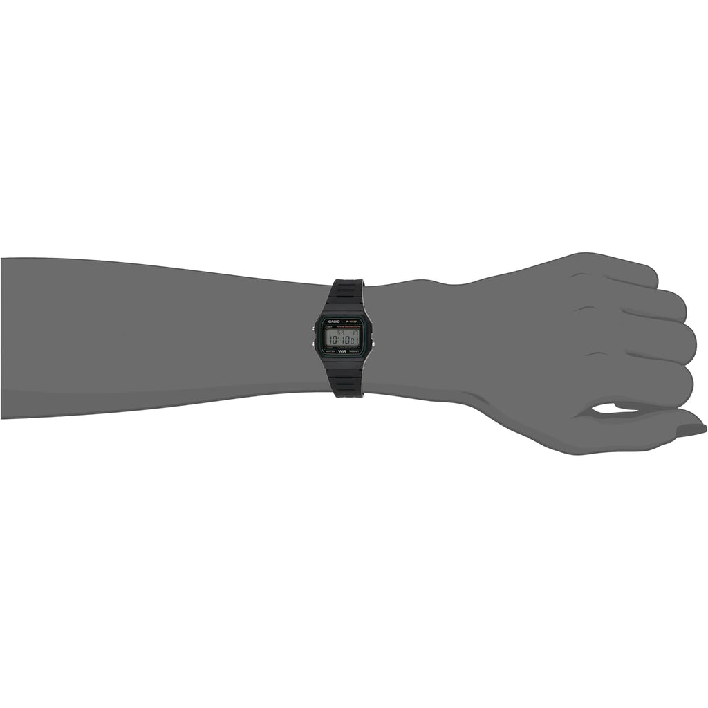 Casio F-91W-3Dg - Black Watch, Black/White, Strap