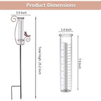 Rain Gauge Outdoor, 7 Inch Rain Gauges For Measuring Precipitation | Glass Tube, For Garden Yard Decor