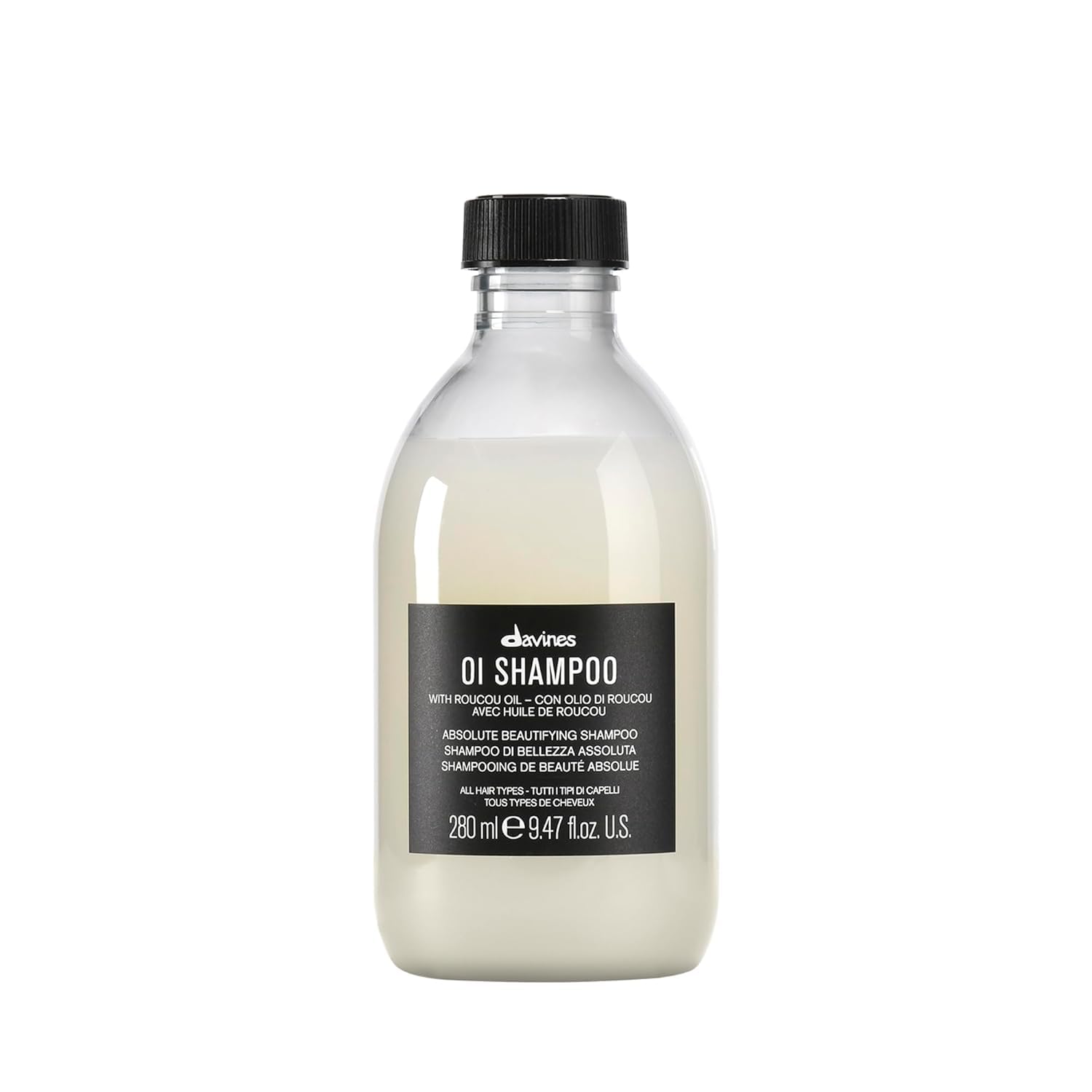 Davines OI Shampoo, Milky-Smooth Hydrating Cleanser for All Hair Types - Antioxidant-Rich Formula with Roucou Oil for Extraordinary Shine, Softness, Volume & Protection, Sulfate-Free