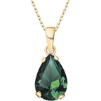 14K Gold Plated Gemstone Necklace for Women - Birthestone Teardrop Necklace - Gold Jewelry for Women - Dainty Gold Necklace - Everyday Necklaces - Gold Necklaces for Women