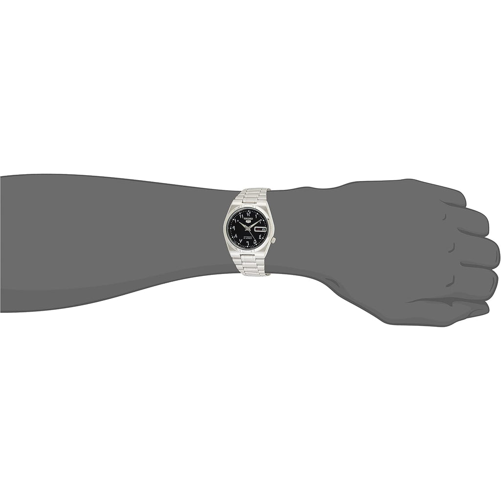 Seiko 5 Automatic Black Arabic Dial Stainless Steel Men'S Watch Snk063J5