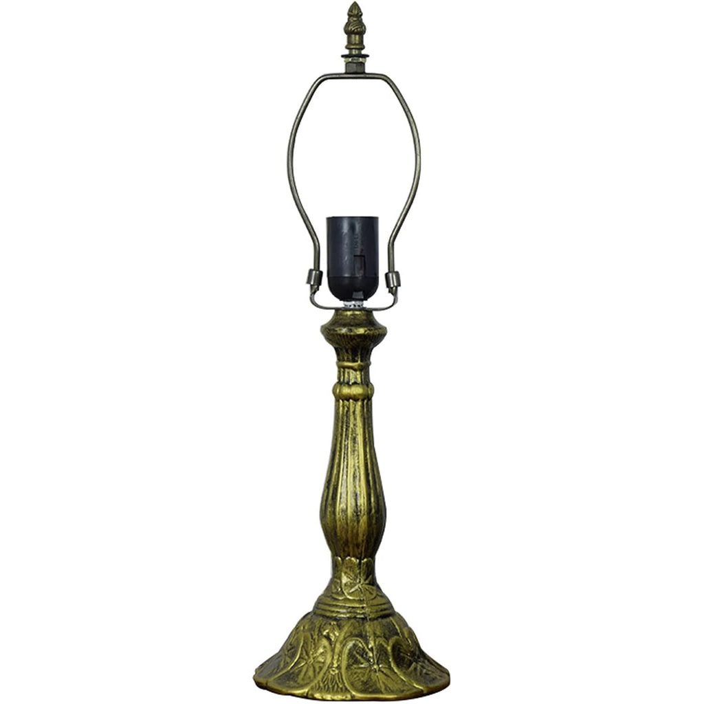 Tiffany Style Metal Table Lamp Base, 18'' Aluminum, Fits 12'' Tiffany Stained Glass Lampshades, E26 Bulb, Push Button