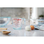 Pyrex Prepware 6001075 Measuring Cup, Red Graphics, Clear