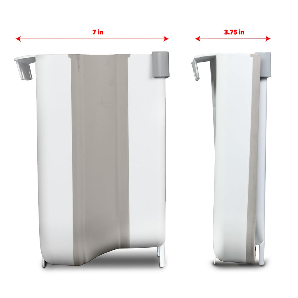 Glad Roomate Collapsible Waste Bin | Compact Travel Trash Can With Space-Saving Expandable Design | Indoor And Outdoor Disposal Basket, 2 Gallon, White