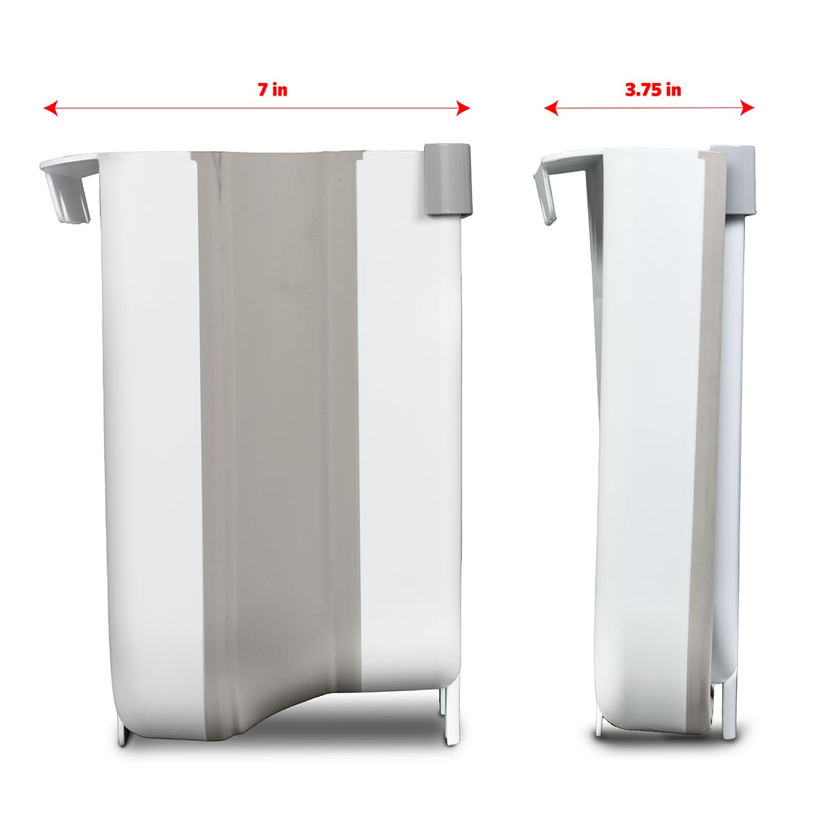 Glad Roomate Collapsible Waste Bin | Compact Travel Trash Can With Space-Saving Expandable Design | Indoor And Outdoor Disposal Basket, 2 Gallon, White