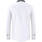 Men'S White Tuxedo Shirt With Wing Collar, French Cuffs & Accessories