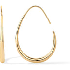 PAVOI 14K Gold Plated 925 Sterling Silver Post Lightweight Teardrop Hoop Earrings for Women | Large Oval Pull-Through Statement Earrings