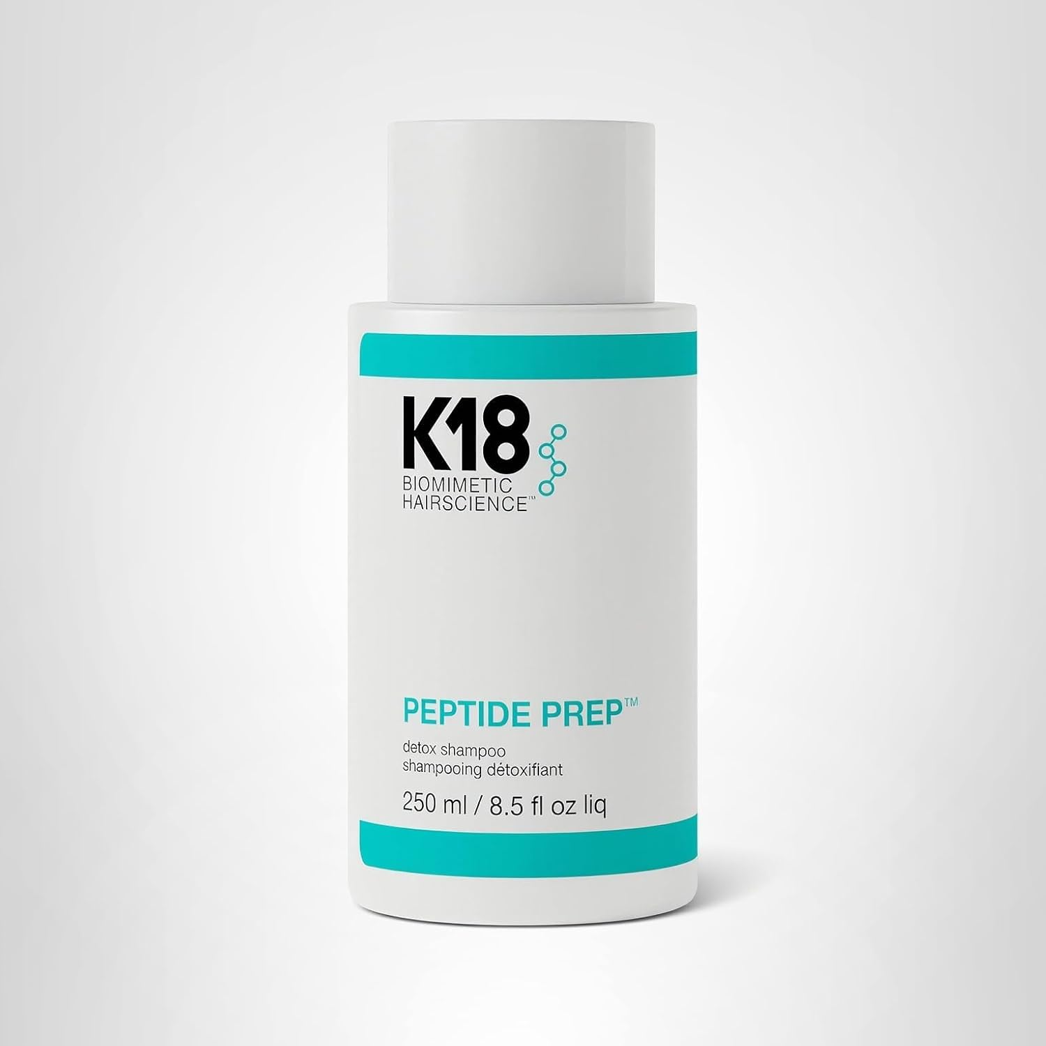 K18 Peptide Prep Detox Shampoo - Color Safe Clarifying Shampoo For Build Up Removal - Gently Removes Dirt, Oil + Metals From Hard Water With Activated Charcoal + Salicylic Acid (8.5 Fl Oz)