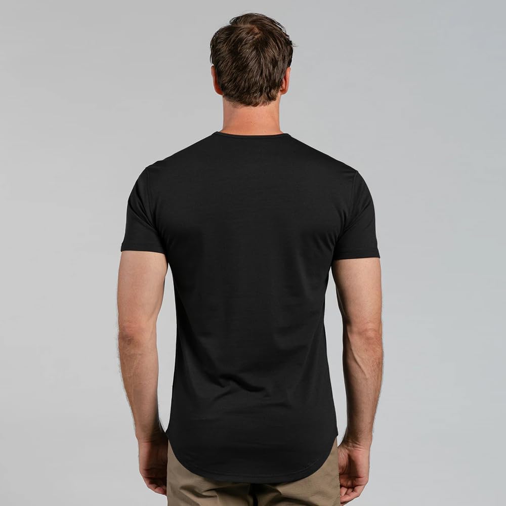 Bylt Mens Drop-Cut Men'S T Shirt, Slim Fit Plain Tshirts For Men, Drop Cut Basic Crewneck Tee, Wrinkle Resistant, Stretch Fit